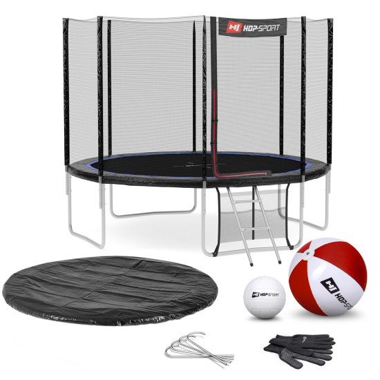 Купити Батут  Hop-Sport 12FT 366 см black/blue із зовнішньою сіткою у Києві - фото №1